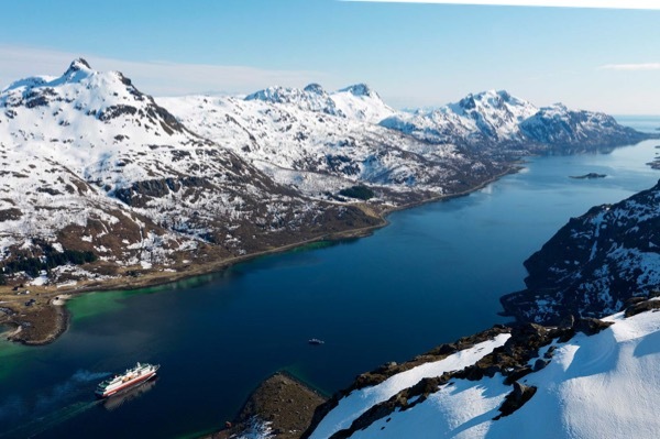 A view of Trollfjorden from Hurtigruten