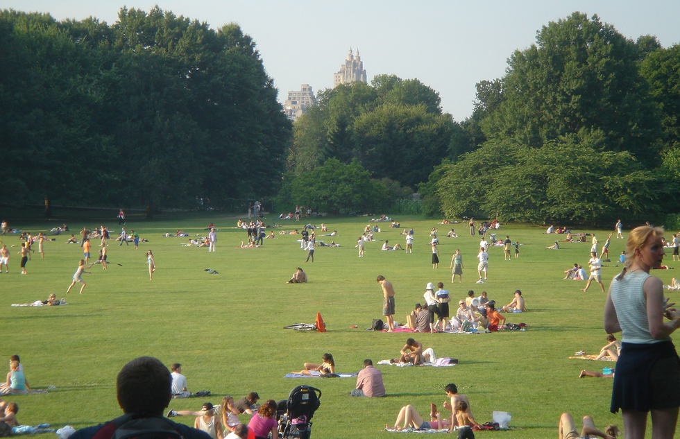 The Great Lawn is a great place to lounge and relax on a sunny day.